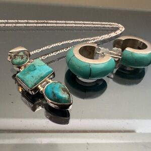 Turquoise and 925 Silver Jewelry Set